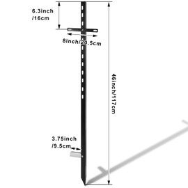 Gisafai 2 Pcs 46 Inches Yard Sign Stakes Heavy Duty Metal Stake Yard Sign Holder for Outdoor Lawn Bar Parking Garage Event