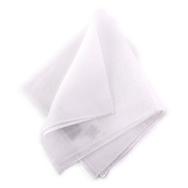 TigerTie - Fine Small Chiffon Pocket Square Plain - Cloth 25 x 25 cm, White