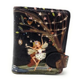 Shag Wear Fairy Forest Small Wallet for Women and Teen Girls 4.5" Black