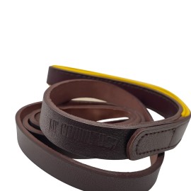 MyCanineUSA Genuine Leather Dog Leash Heavy Duty 4FT For Small-Medium And Large Dogs- Brown