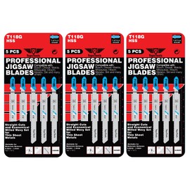 15 x TopsTools T118G Metal Cutting Jigsaw Blades Compatible with Bosch, Dewalt, Makita, Milwaukee and many more