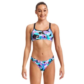 Funkita Girls' Bikini Set Criss Cross Swan Around, Swan Around