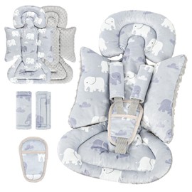 TANOFAR Car Seat Head Support Baby - Infant Car Seat Insert for Newborn Girls Boys - Soft Carseat Head Support for Infant - Newborn Carseat Insert for Car Seats, Strollers, Swings, Bouncer (Elephant)