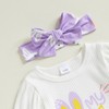 Toddler Baby Girl Easter Outfits Ruffled Short Sleeve Bunny Letter