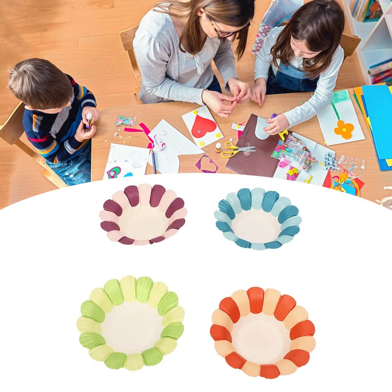 Qcwwy DIY Petal Paper Bowls, Cute Flower Cups, Stackable, 50pcs,