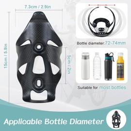 ROADNADO Bicycle Bottle Holder, Pack of 2 Carbon Bicycle Bottle Holder, MTB Bottle Holder, Ultralight Strong Bottle Cages for Kettles, 72-74 mm Diameter, for Road Bike, MTB Bicycle