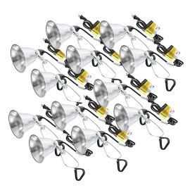 Simple Deluxe 12-Pack Clamp Lamp 5.5 Inch Aluminum Reflector (no Bulb Included) 6 Feet Cord