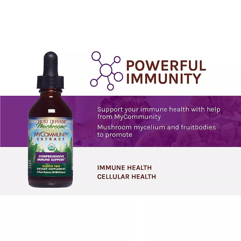 Host Defense,MyCommunity Extract,Adv Immune Supp.,w/Lions Mane+Reishi,2Oz