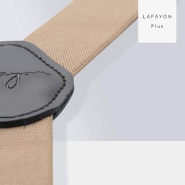 Lafayon Men's Braces 6 Buckles Y-Back Striped Heavy-Duty Durable Elastic Adjustable Strong Metal Clips - khaki