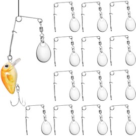 Sumind 40 Pieces Fishing Spinner Blades Spinner Bait Smooth Spoons Rigs Fishing Spoons Blades Lures Accessories(Silver)