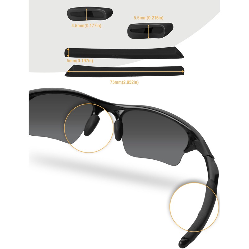 Bowyer 1 Pair Replacement Rubber Kits Compatible with Oakley Half