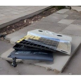 10" x20" 50 Cell Seedling Starter Kit Seed Tray Dome 2x2 Rockwool Block Heat Mat