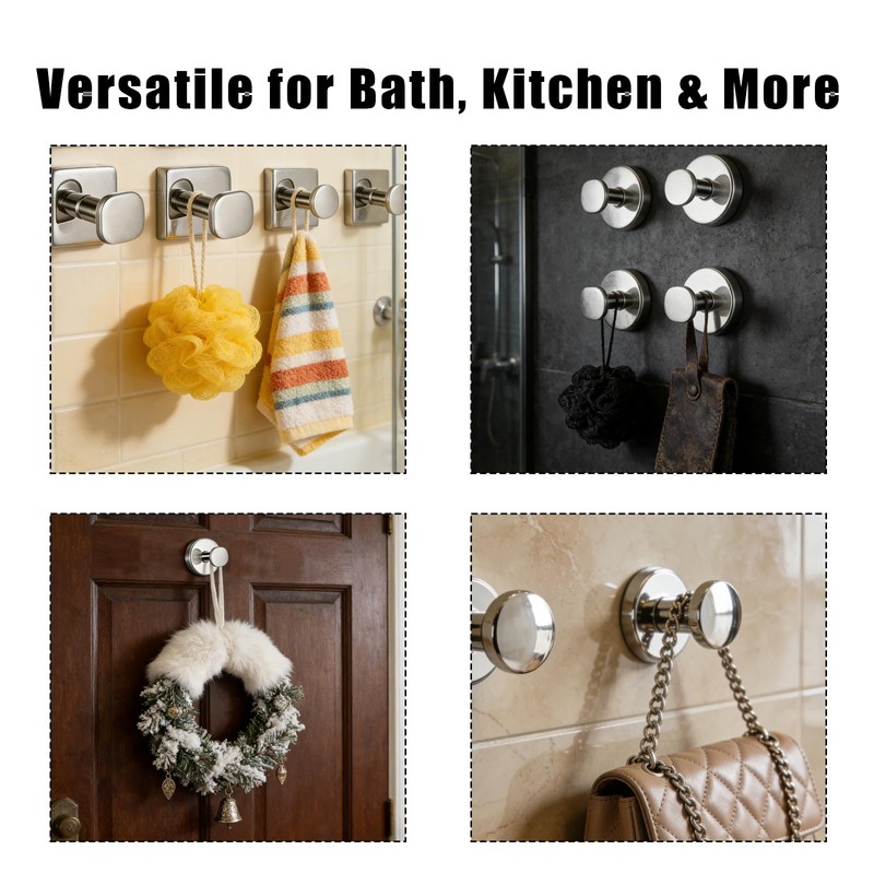 Ptrin Suction Cup Hooks for Shower,Heavy Duty Towel Hooks,Perfect for