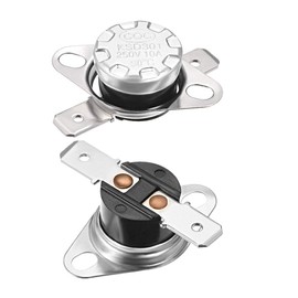 uxcell KSD301 Thermostat 90°C/194°F 10A Normally Closed N.C Adjust Snap Disc Temperature Switch for Microwave,Oven,Coffee Maker 2pcs