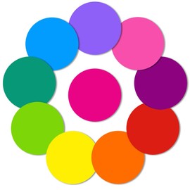 Colorful Dry Erase Dots Circles Whiteboard Marker Removable Vinyl Dot Wall Decal Pops for Dills & Training School Teaching Progress Classroom Students' Table & Desk (11.8 inch, 10 Pack)