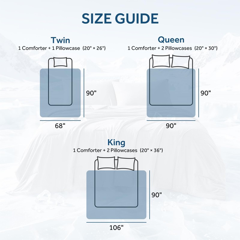 EASELAND Cooling Comforter Set King/Cali King Size for Hot Sleepers,Cooling