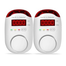 2 Packs Gas & Carbon Monoxide Detectors - Plug in Carbon Monoxide Detector & Propane, Natural Gas Detector, CO Monitor Alarm & Explosive Gas Detector Alarm for Home,RV