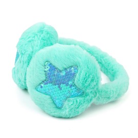 Soxbang Kids Earmuffs, Cold Protection, Fluffy, Cute Star, Ear Cover, Super Soft, For Girls, Boys, School Commutes, Kindergarten, Autumn, 3 - 12 Years Old, blue