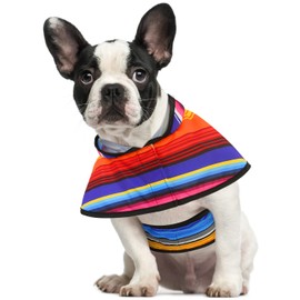 HDE Dog Raincoat Hooded Slicker Poncho for Small to X-Large Dogs and Puppies Baja Stripes - M