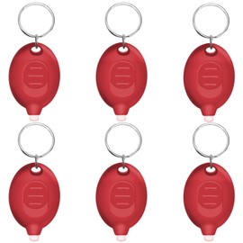 Daemson Mini LED Keychain Flashlight, Portable Pocket Flashlight with Red Shell (6PCS)