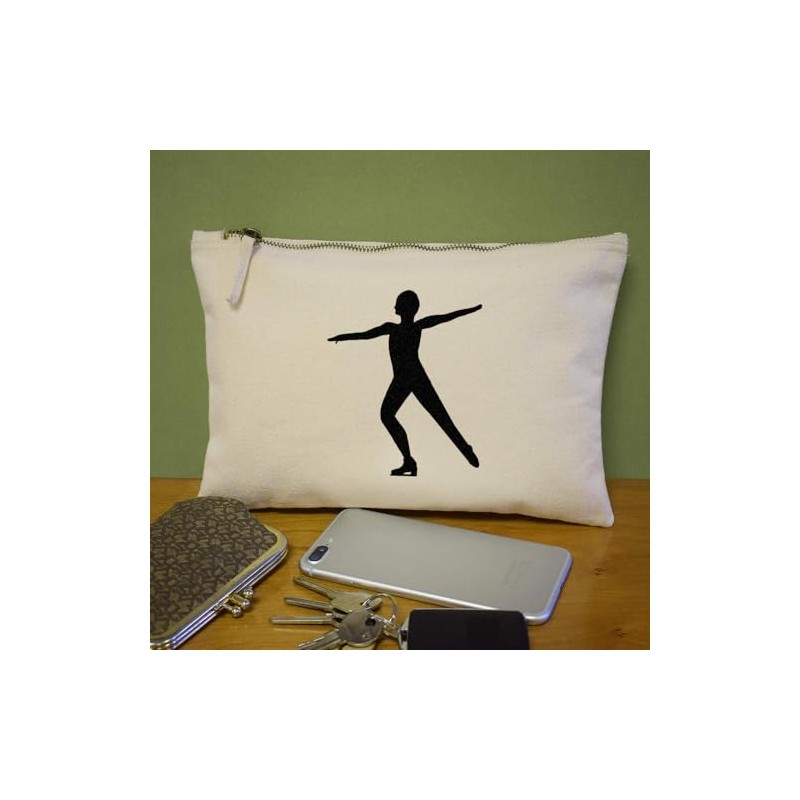 'Man Ice-skating ' Canvas Clutch Bag/Accessory Case (CL00035105)