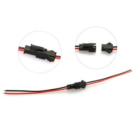 RuiLing 10 Pairs JST SM 2 Pin Male Female Plug Connector Electrical Wire Cable for Single LED Strip Light Lamp Driver CCTV 10CM