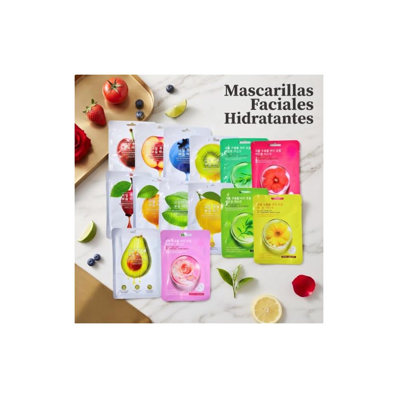 Mascarilla Hidratante Cuidado Facial Hidratación Profunda (10 Piezas)
