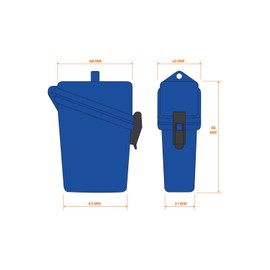 Witz Strandsafe Large Waterproof Swimming Safe Blue Transparent [Pack of 1] Beach Box Swimming Safe with Carabiner Hook and Nylon Cord for Hanging, blue, Practical