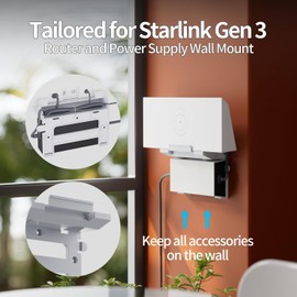 daboot Starlink Gen 3 Mount - 2 in 1 Starlink V3 Router Wall Mount & Star Link Gen 3 Power Supply Mounting Kit for Starlink Gen3 Standard
