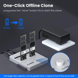 Coolpie CR311 3-in-1 SSD Cloner, USB3.2 Gen2*2 M.2 Reader, Supports M.2 NVMe/SATA, SATA 2.5''/3.5'' HDD