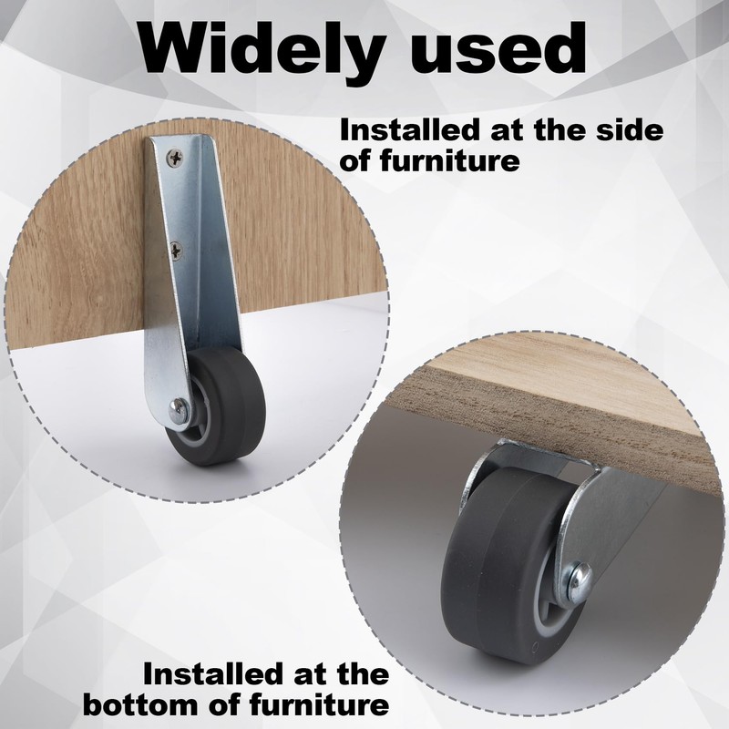 Deozu 2 Pcs Gate Caster Wheels Replacement, Rubber Rolling Swivel