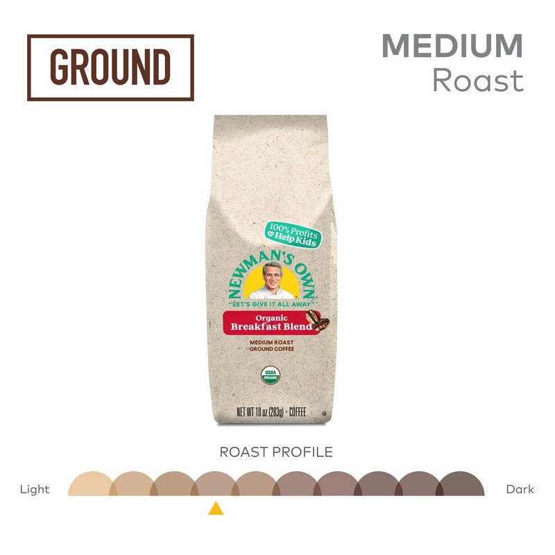 Newman's Own Organics Breakfast Blend, Ground Coffee, Fair Trade Certified,