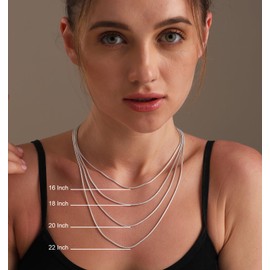 LeCalla 925 Sterling Silver 1.5 MM Magic 8 Sided Italian Snake Chain Necklace for Women 18 Inches