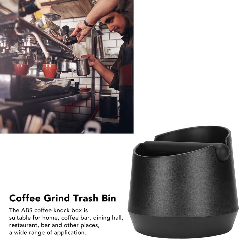 Coffee Knock Box ABS Black Grind Disposal Dump Bin with