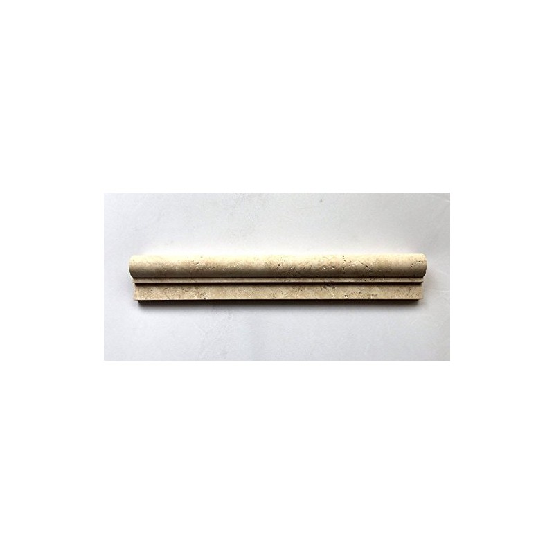 Light 2x12 Travertine Chair Rail Ogee Molding Wall Trim