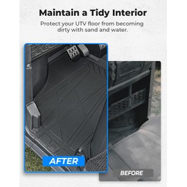 KEMIMOTO Front Floor Mats Compatible with Polaris Ranger SP 570/Crew SP 570 2022-2025, Rubber Anti-Slip Floor Liners TPE Slush Mats 570 Accessories Replace #2889186