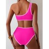 MOOSLOVER Women Whip Stitch Bikini Sets One Shoulder High Waisted