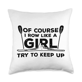 Funny Rowing For Women Girls Paddling Oar Row Machine Rower Throw Pillow