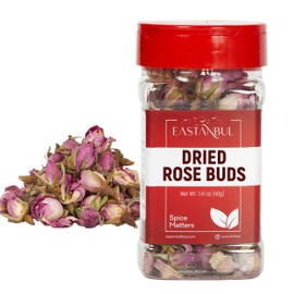 Eastanbul Dried Rose Buds,1.4oz Edible Rose Petals For Desserts, For Rose Petal Tea, Rose Buds Tea, Caffeine-Free Tea, Dry Rose Petals, Dried Rose Petals Edible for Baking, Jam, Rose Water, Crafting