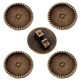 Mingchen 5pcs Round Blank Bolo Tie Buckle Accessories for Bolo Tie Making Creative DIY Gifts 1.18 Inch Bronze Retro Set, Bronze, 1.18