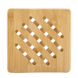Practical Trivet Mat Hot Pad Pot Holders Heat Insulation Pads Square Grid Bamboo Placemat Heat Resistant Table Mats for Tabletops Counters Protection Home Decoration(#2)
