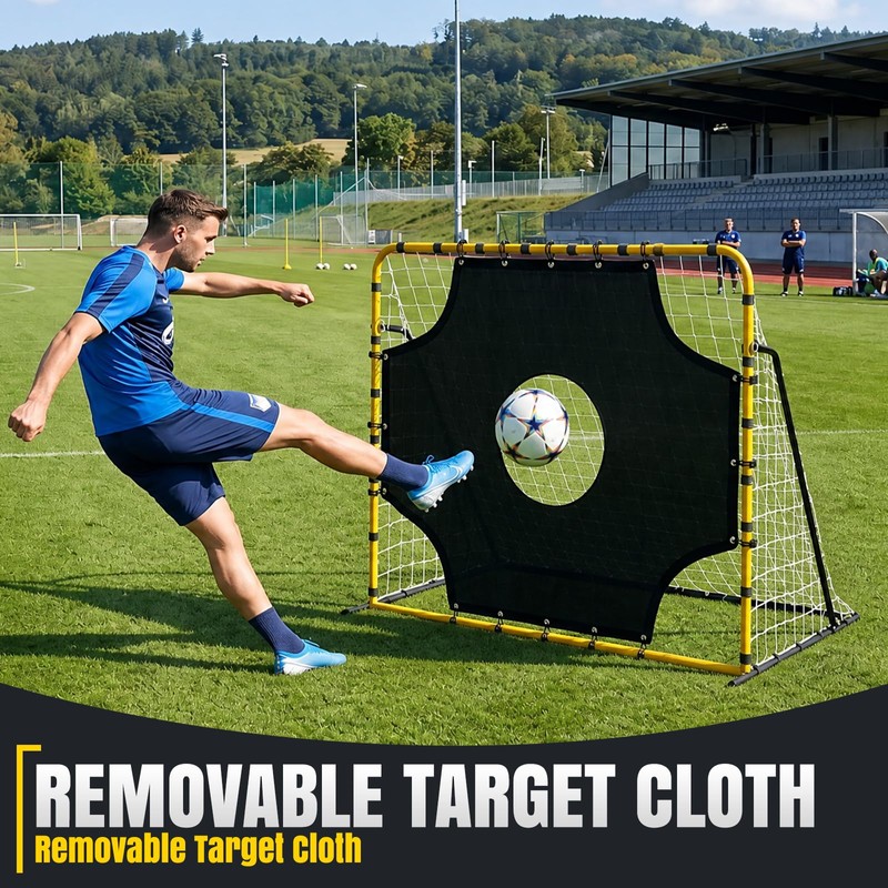 JIRTEMOT 5×4FT 3-in-1 Soccer Rebounder & Goal Net Set