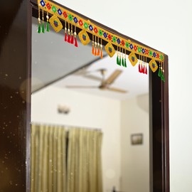 Toran Bandhanwar Door Wall Decorative Traditional Indian Cloth Hanging for Home Office Temple Festival Pooja Décor Decoration and Gifting (Design-3)