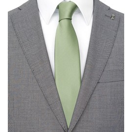 ZENXUS Solid Skinny Ties for Men, 2.5 inch Slim Sage Green Necktie
