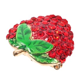 BESPORTBLE Strawberry Brooch for Women Elegant Rhinestone Clothes Lapel Pin Fashion Accessory for Daily Wear and Stage Performance Charming Strawberry Design for Adding Flair to Outfits