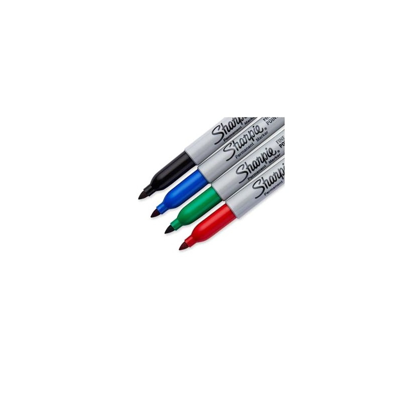 Sharpie Marcadores Permanentes, Punta Fina, Surtidos, 4 Piezas, 1825090