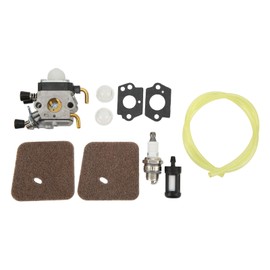 Carburetor Fuel Filter Kit Air Filter Primer Bulb Fuel Line Sparking Plug Kit Set for Stihl FS38 HS45 String Trimmer