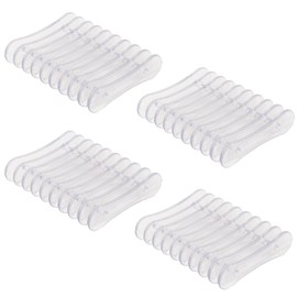 Plastic Soap Bar Holder, Qtopun Self Draining Soap Tray Transparent Shower Soap Saver Dish Soapbox for Soap Sponge Dryer Bathroom Toilet Kitchen Restaurant Counter - 4 Pieces