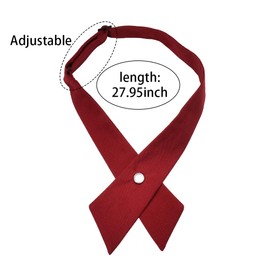 Red Criss Cross Bow Tie for Women Men Adjustable Neck Ties for Kids Teens Red School Uniform Bowtie Burgundy Plaid Neckties for Men Women Clip on Ties for Boys Girls Pre Tied Red Tie for Adults