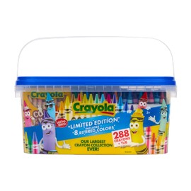 Crayola Crayon Tub – Limited Edition Colors (288ct), Bulk Coloring Crayons for Kids with Storage Tub, Classroom & Art Supplies for Teachers, Ages 3+